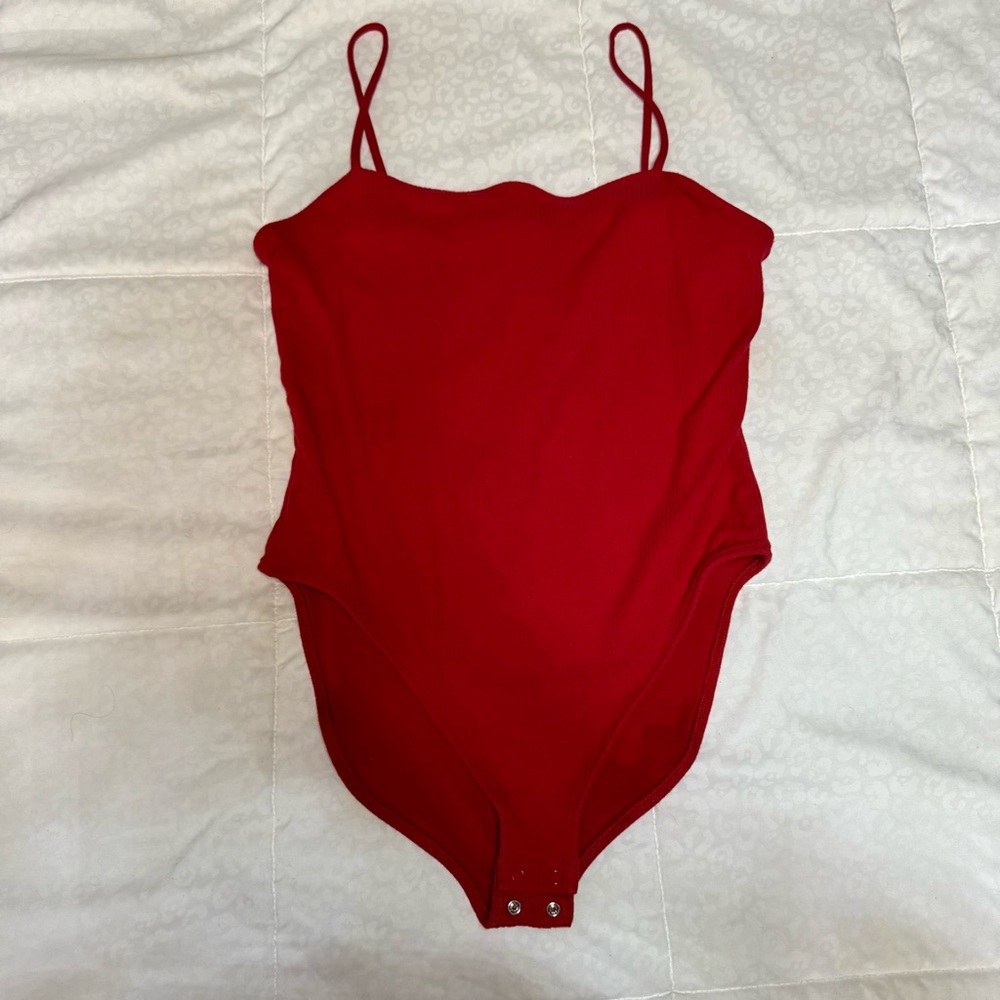 NWOT Old Navy Spaghetti Strap Ribbed Body Suit - Red